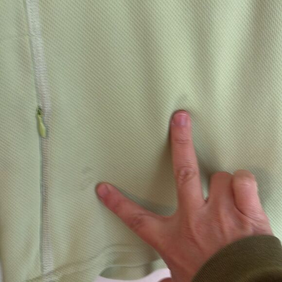 L.L.Bean Light neon Green Quarter-Zip Pullover base layer reflective small GUC - Picture 3 of 8